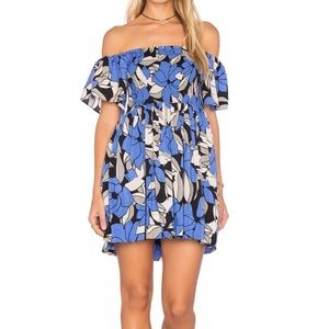 Free people blue Louise off-shoulder dress